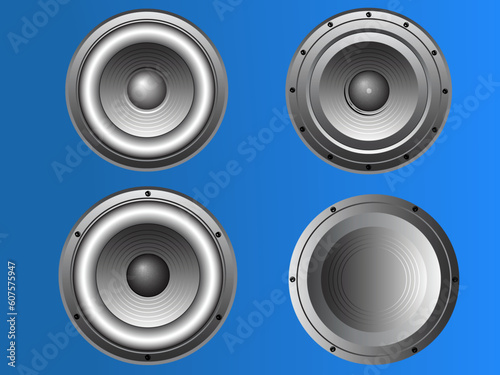 4 Pub and Disco style Loudspeakers in vector format