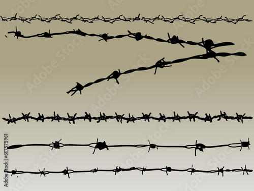 Barbed Wire elements 2 - 5 vector barbed wire graphic elements