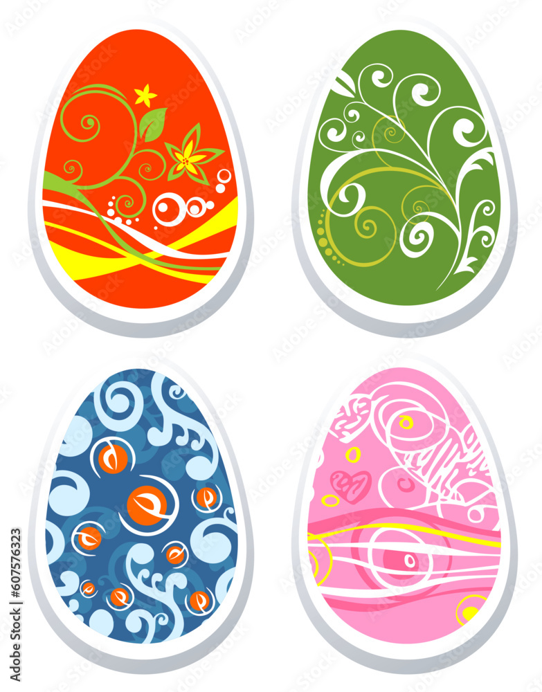 Easter eggs set isolated on a white background. Easter eggs set isolated on a white background.