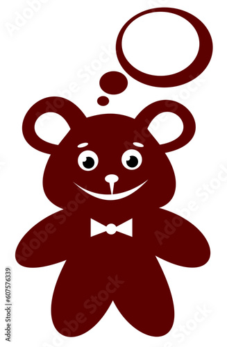 Cartoon  happy bear isolated on a white background.