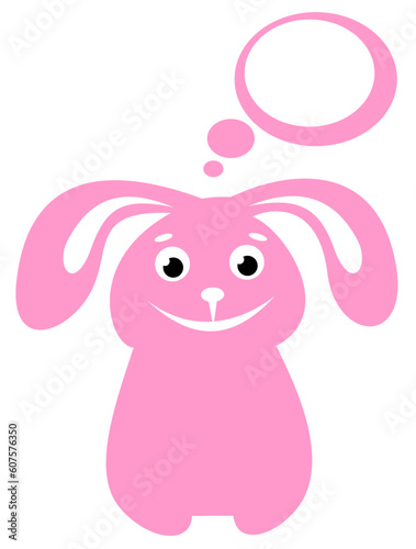 Cartoon  happy rabbit isolated on a white background.