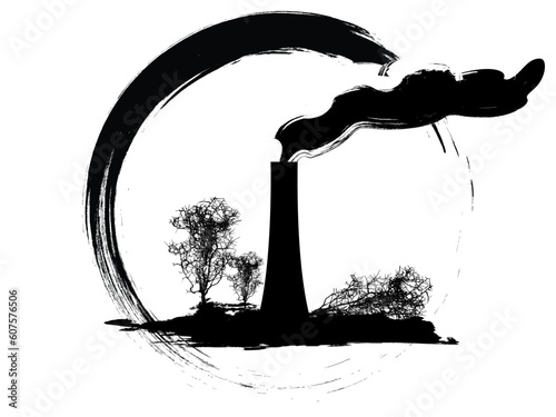 vector illustration of a grunge pollution icon