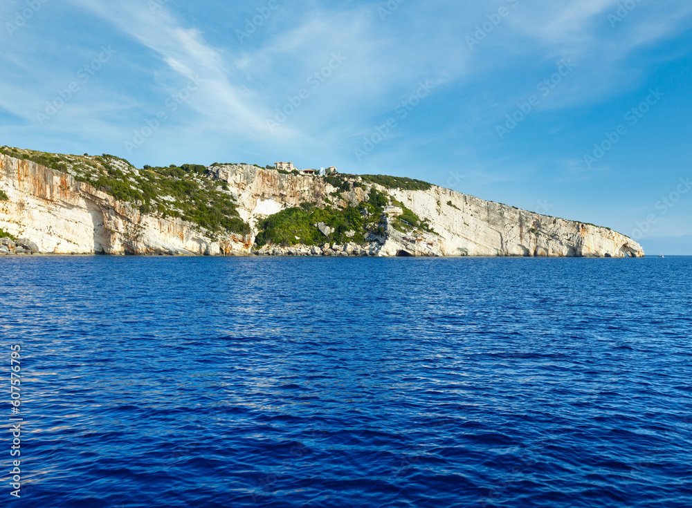 View of Blue Caves from boat (Zakynthos, Greece, Cape Skinari ) View of Blue Caves from boat (Zakynthos, Greece, Cape Skinari )