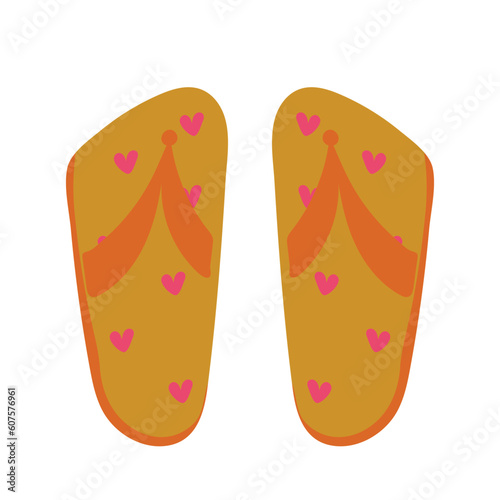 Beach shoes isolated on white background. Slippers. Swimming. Summer and vacation. Vector illustration