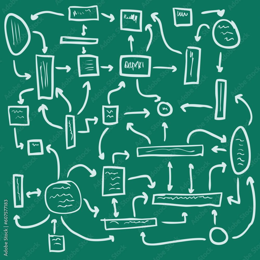 management scheme on a green background, Seamless illustration management scheme on a green background, Seamless illustration