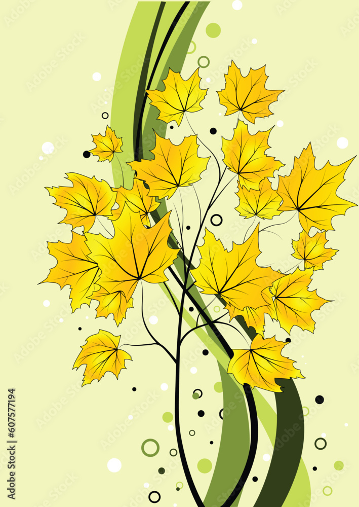 Abstract autumn background, vector illustration