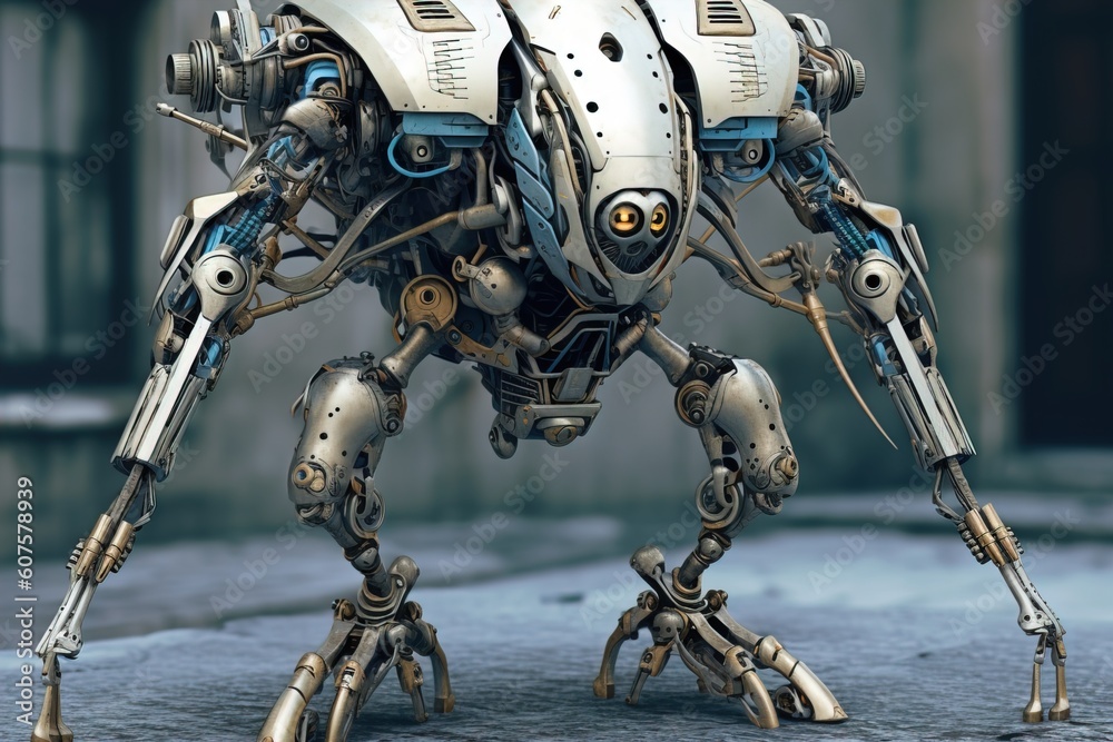 Fototapeta premium futuristic gray robot character