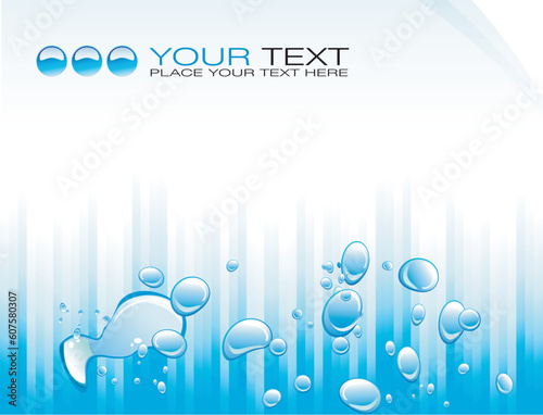 Blue lines and water bubble Advertise flayer