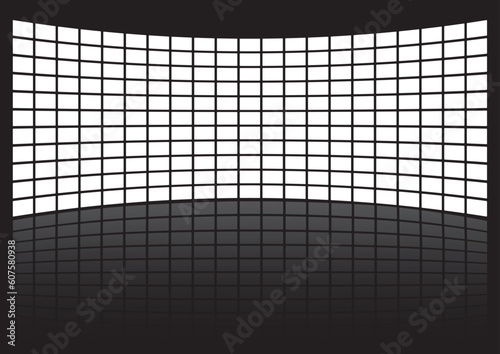 empty TFT on a black background and reflection
