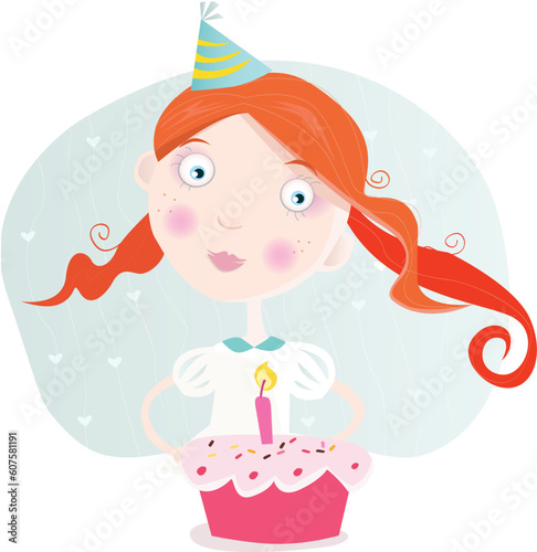 Birthday celebration - Art Vector Illustration.
