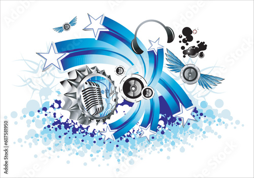 Musical themed Background with a lot of editable design elements