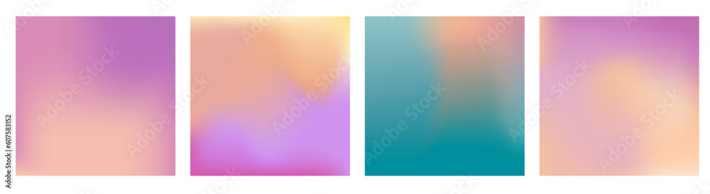 Square social media summer posts design templates with copy space for text. Color gradient backgrounds for banner, greeting card, poster and advertising - summertime vibes concept. Square social media summer posts design templates with copy space for text. Color gradient backgrounds for banner, greeting card, poster and advertising - summertime vibes concept.