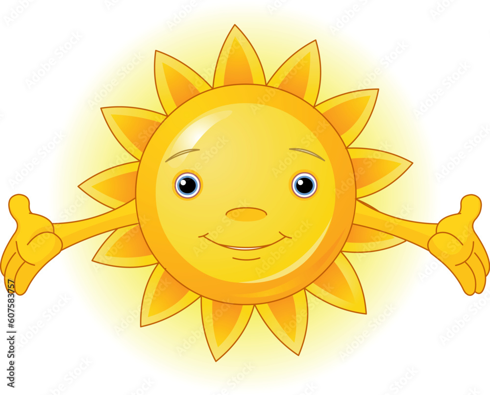 Cartoon Character  of Cute Summer Sun