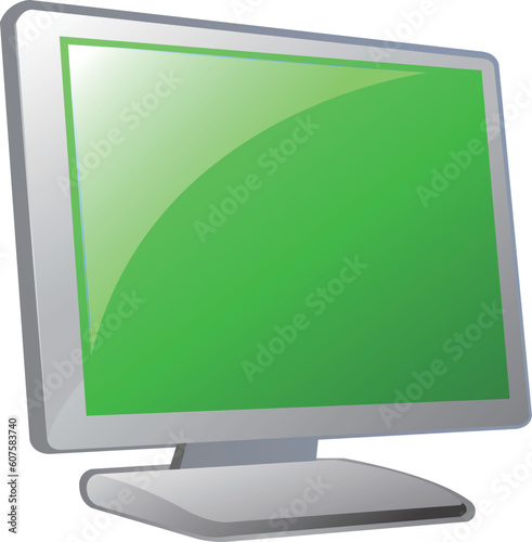vector monitor isolated on white background