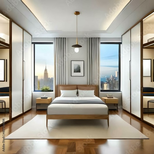 Double bedroom  modern-style interior design