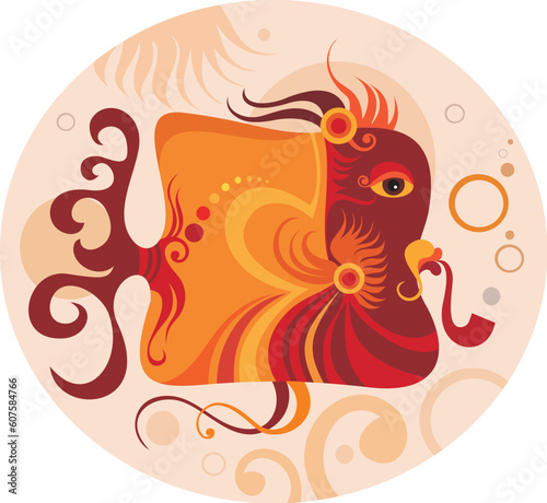 vector illustration of a decorative fish