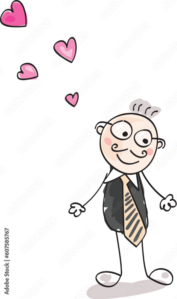 Doodle cartoon character. Vector Illustration.