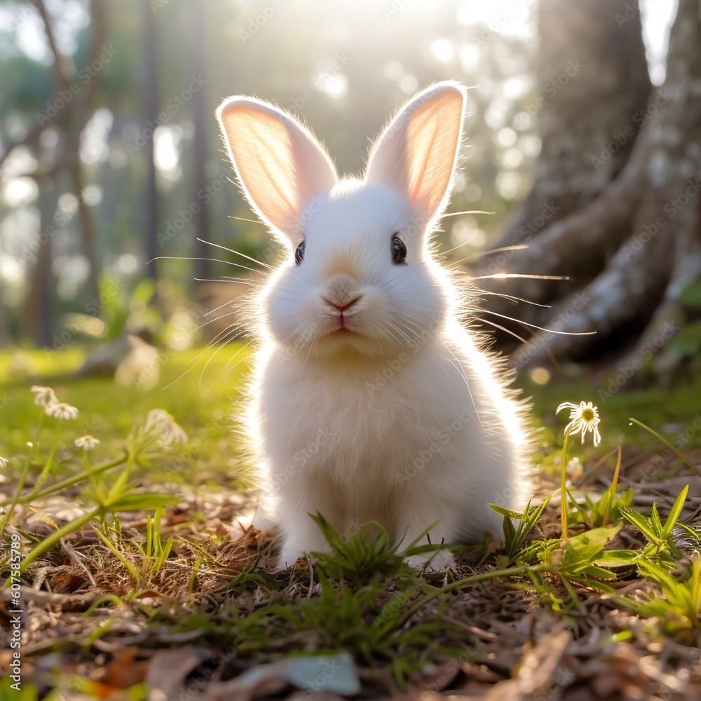 Gentle Innocence: Florida White Bunny's Photorealistic Cuteness Gentle Innocence: Florida White Bunny's Photorealistic Cuteness