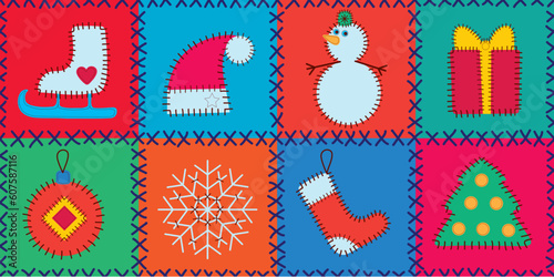 A part of crazy quilt, that could be enlarge by cloning and putting together.