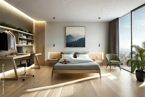 Double bedroom, mediterranean-style interior design