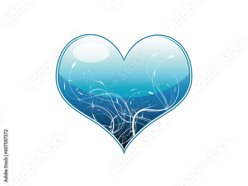 Vector illustration of a blue heart