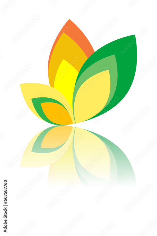 enviromental icon with colorful leaves vector illustration