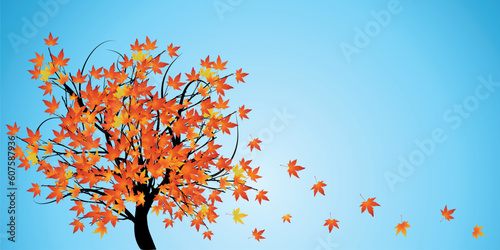 Fototapeta Naklejka Na Ścianę i Meble -  Abstract tree with autumn leaves vector illustration