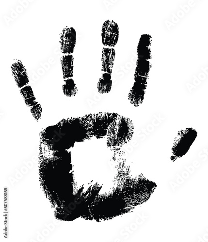Black Handprint on White fully editable vector illustration