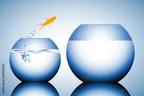 goldfish jumping out of the water vector illustration