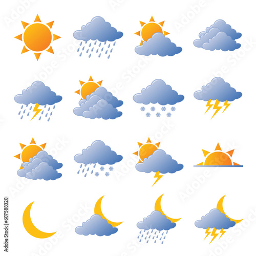 Weather icons fully editable vector illustration