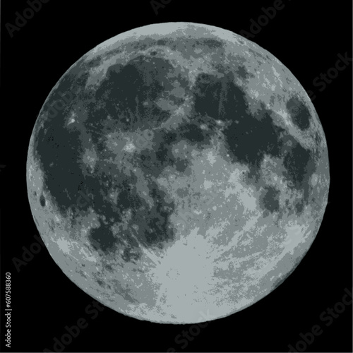 Full moon against a black sky vector illustration