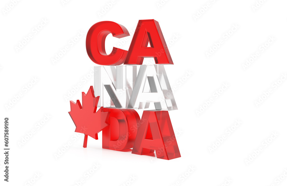 Canada Day 3D render illustration isolated on white background with shadow Canada Day 3D render illustration isolated on white background with shadow