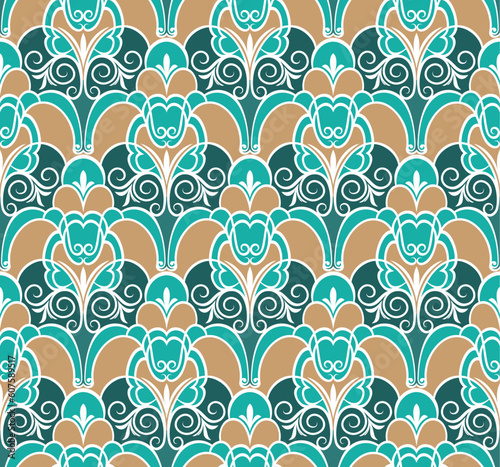 Seamless background from a floral ornament, Fashionable modern wallpaper or textile