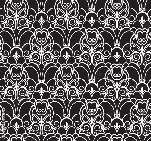 Seamless background from a floral ornament, Fashionable modern wallpaper or textile