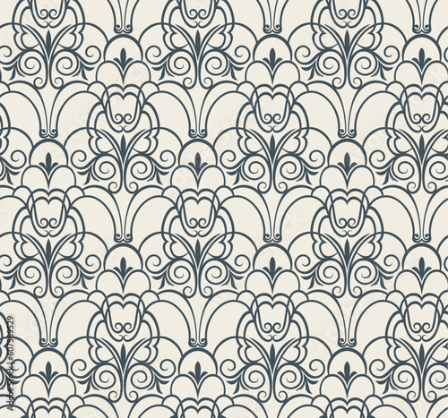 Seamless background from a floral ornament, Fashionable modern wallpaper or textile