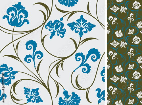 Seamless background from a floral ornament, Fashionable modern wallpaper or textile