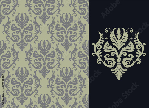 Seamless background from a floral ornament, Fashionable modern wallpaper or textile