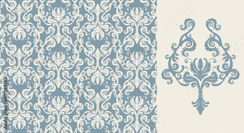 Seamless background from a floral ornament, Fashionable modern wallpaper or textile