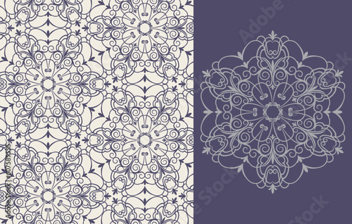 Seamless background from a floral ornament, Fashionable modern wallpaper or textile