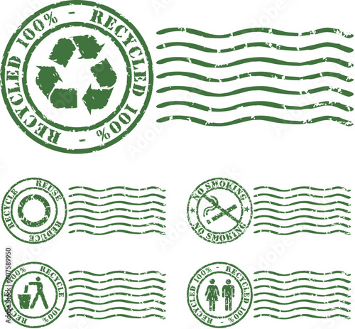ecologic vector rubber stamp with green ink