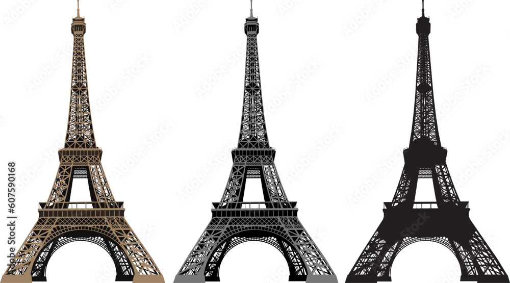 Vector illustration of Eiffel Tower in Paris, France