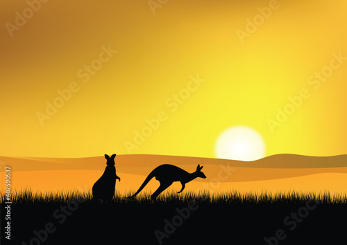 Sunset in Australia illustration