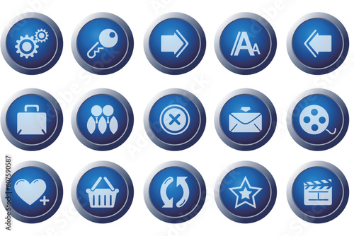 website and internet icons on white background