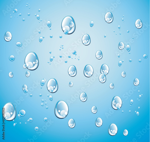 Water bubbles with reflection effect