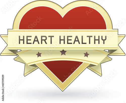 Heart Healthy label or sticker for food and product packaging - vector suitable for web or print use