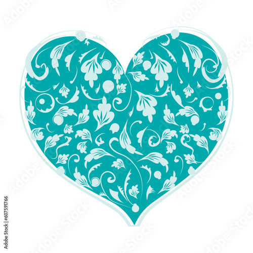 Floral heart shape for your design
