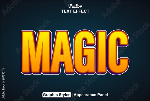 magic text effect with editable orange color graphic style.