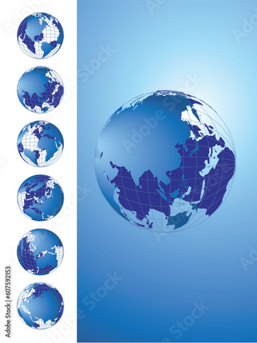 World map  3D globe series