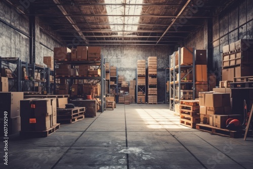 stock photo of warehouse room with stuff tools equipment photography Generative AI