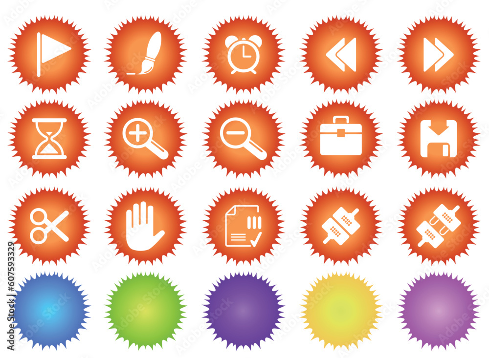vector Toolbar and Interface icons sun seires vector Toolbar and Interface icons sun seires